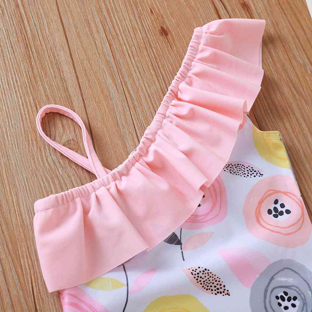 Baby meisjes bloem bikini peuter kinderen zomer bodysuit badmode voor meisje badpak badpak beachwear roze 1-5 jaar