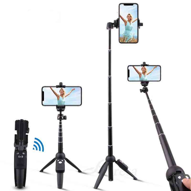 Portable Wireless Bluetooth Selfie Stick With Handheld Foldable Tripod, Remote Control And Usb Charging