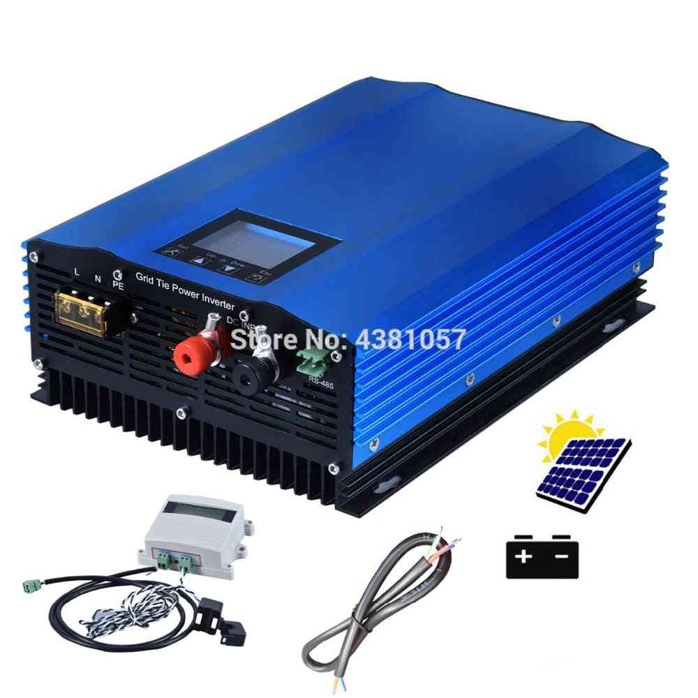 1000/1200w Solar On Grid Inverter, Pure Sine Dc24v 48v/72v To Ac110v Ac220v With Limiter Sensor Powerinverter Battery Discharge