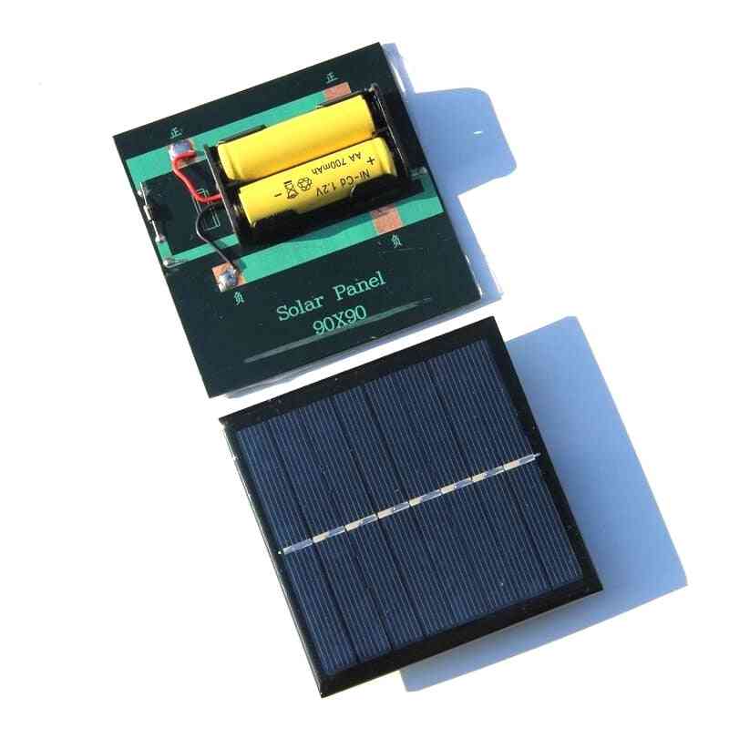 Zonnepaneel met basis voor aa batterij 1w 4v zonnecel voor 1,2v 2xaa -