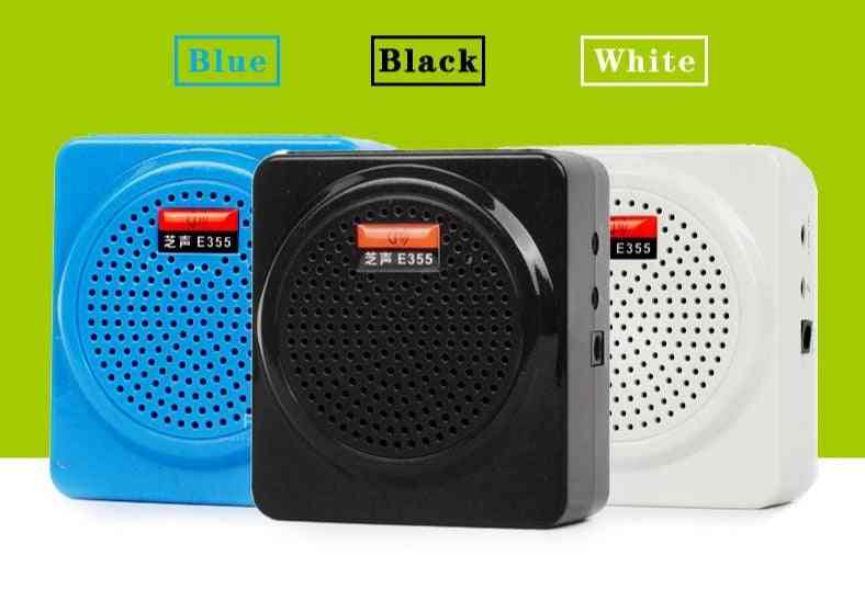 Megáfono portátil amplificador de voz altavoz bluetooth altavoz, radio fm tf usb clip de cintura micrófono profesores discurso - negro