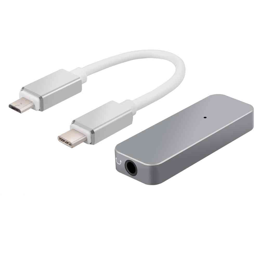 Konwerter USB C 192 kHz na 3,5 mm Dac Przenośny adapter do wzmacniacza słuchawkowego do iPhone'a z systemem Android - czarny