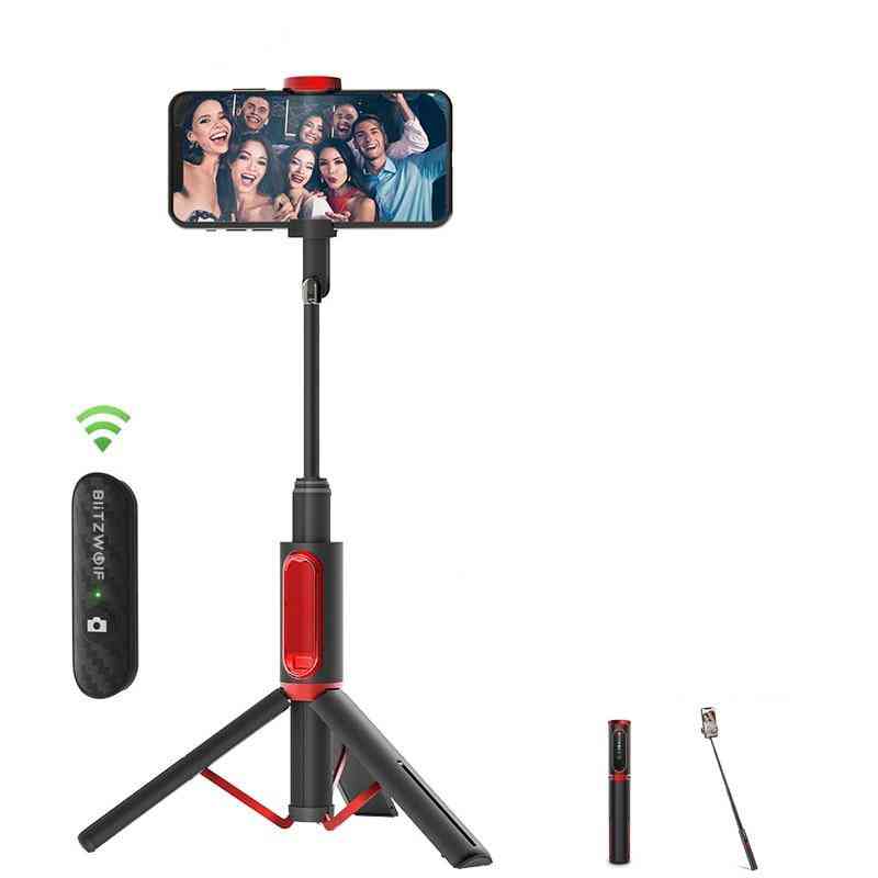 All In One, Portable Bluetooth Selfie Stick With Extendable Monopod/tripod