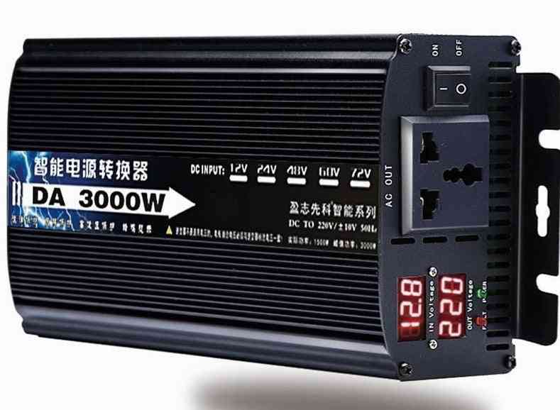 Inversor 12v / 24v a ca 220v 50hz 1500w 1600w 2200w 3000w transformador de voltaje convertidor de potencia solar para automóvil inversor doméstico - 1500w12v / 220v