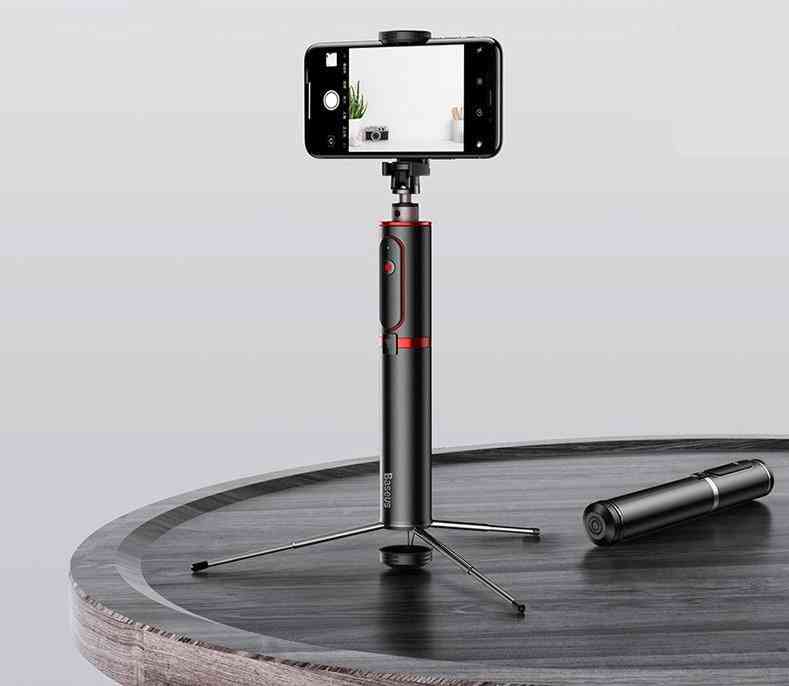 Selfie stick bluetooth - treppiede portatile e portatile con telecomando wireless - striscia dorata