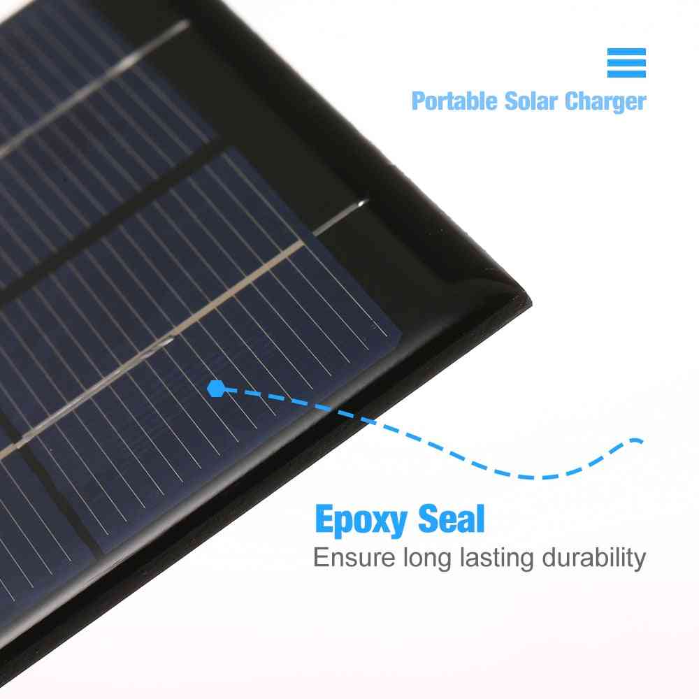 Usb solcellepanel udendørs 2.5w 5v soloplader rude klatring hurtigoplader polysilicon solgenerator (5v) -