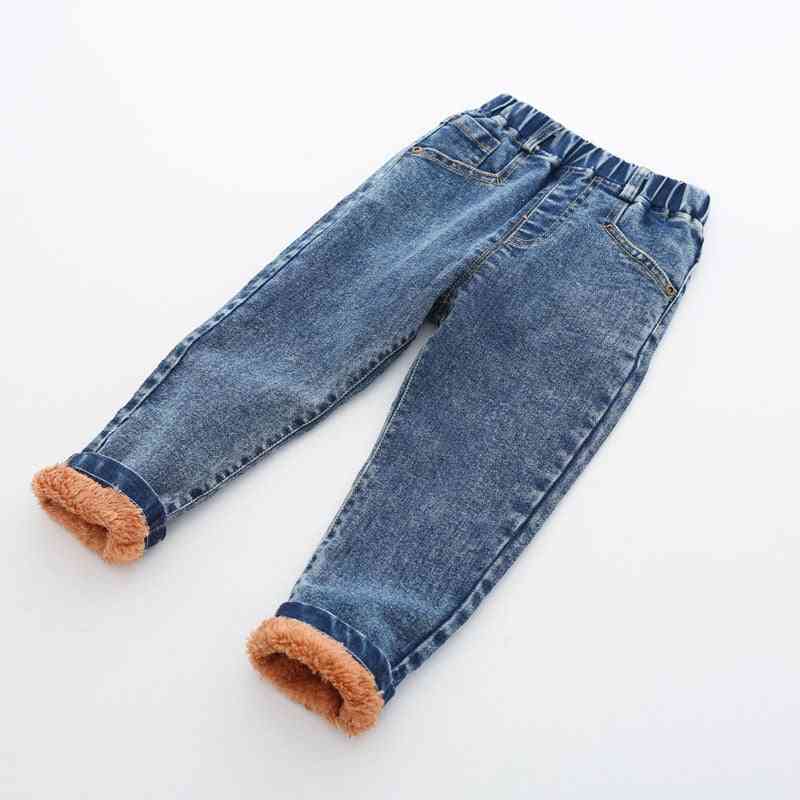 Jongens winter dikke denim broek, warme jeans