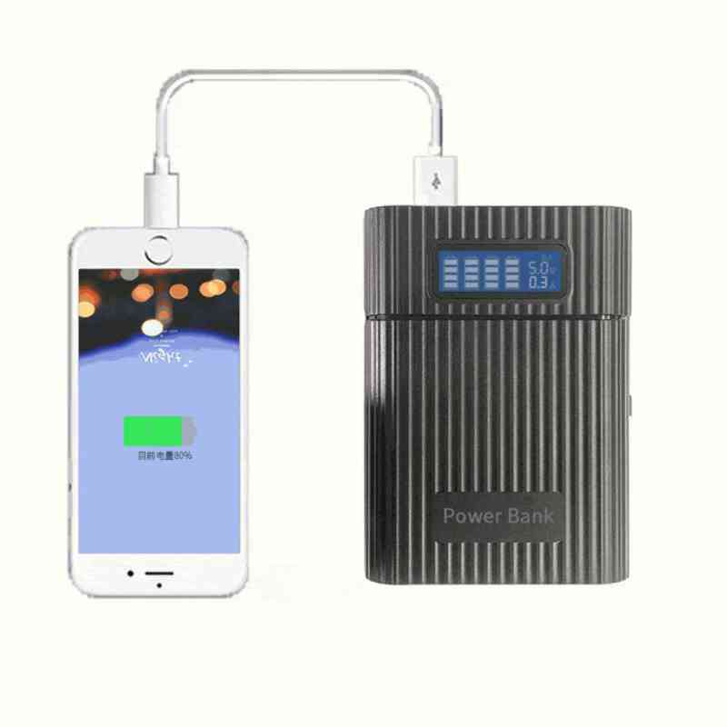 18650 Portable Battery Shell Box With Lcd Display And 2 Usb Interface