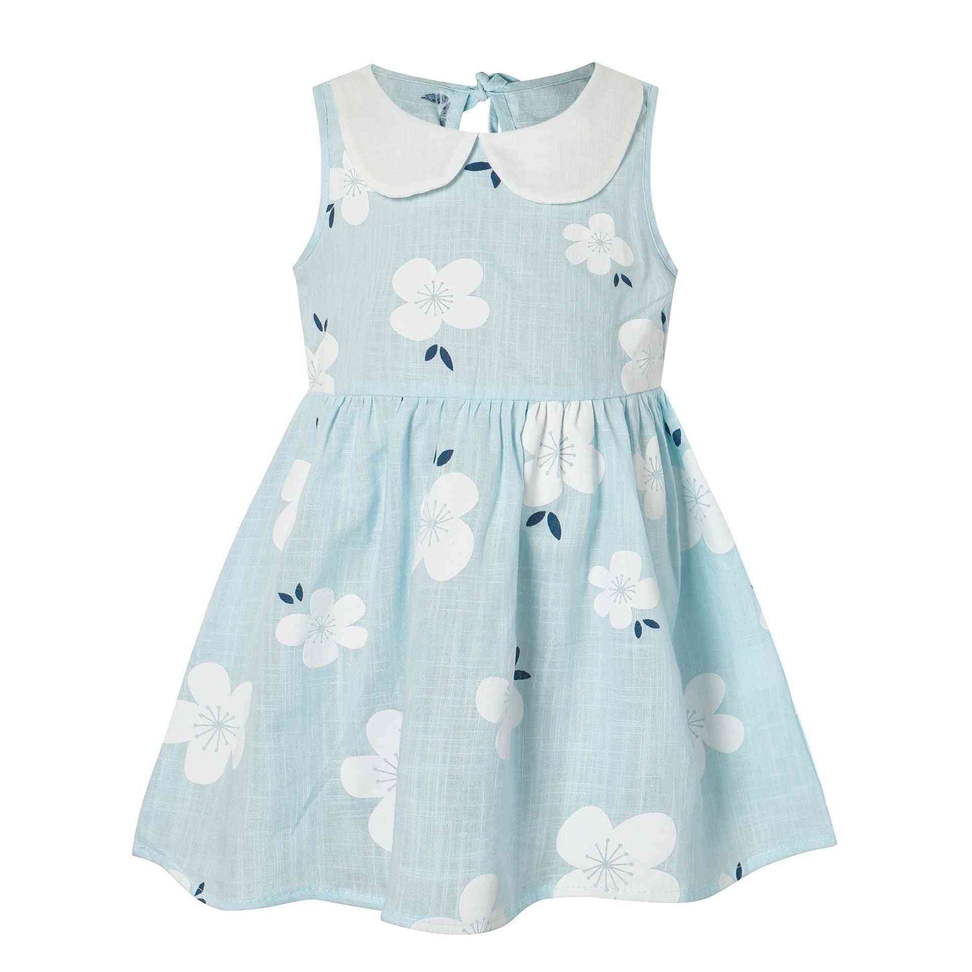 Girls Summer Dress, Cute Flower Print Sleeveless Soft Fashion Princess Girl Clothes