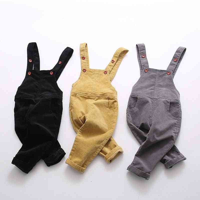 Baby Boy Girl Velvet Knitted Overalls Pants - Toddler Soft Jumpsuit