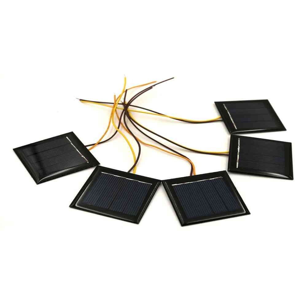 Solcellepanel 2v 100ma med 0.2mm2 forlænger ledning polykrystallinske solceller diy batteriladningsmodul kabel -