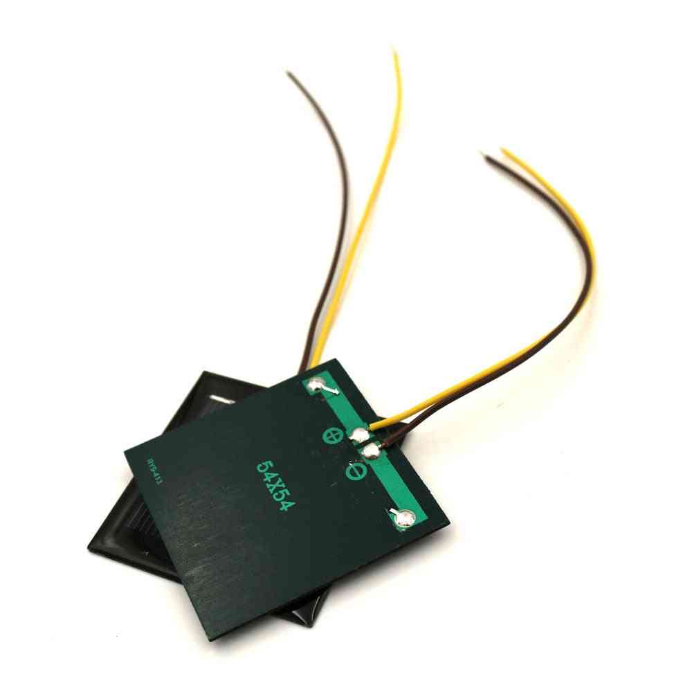 Solcellepanel 2v 100ma med 0.2mm2 forlænger ledning polykrystallinske solceller diy batteriladningsmodul kabel -