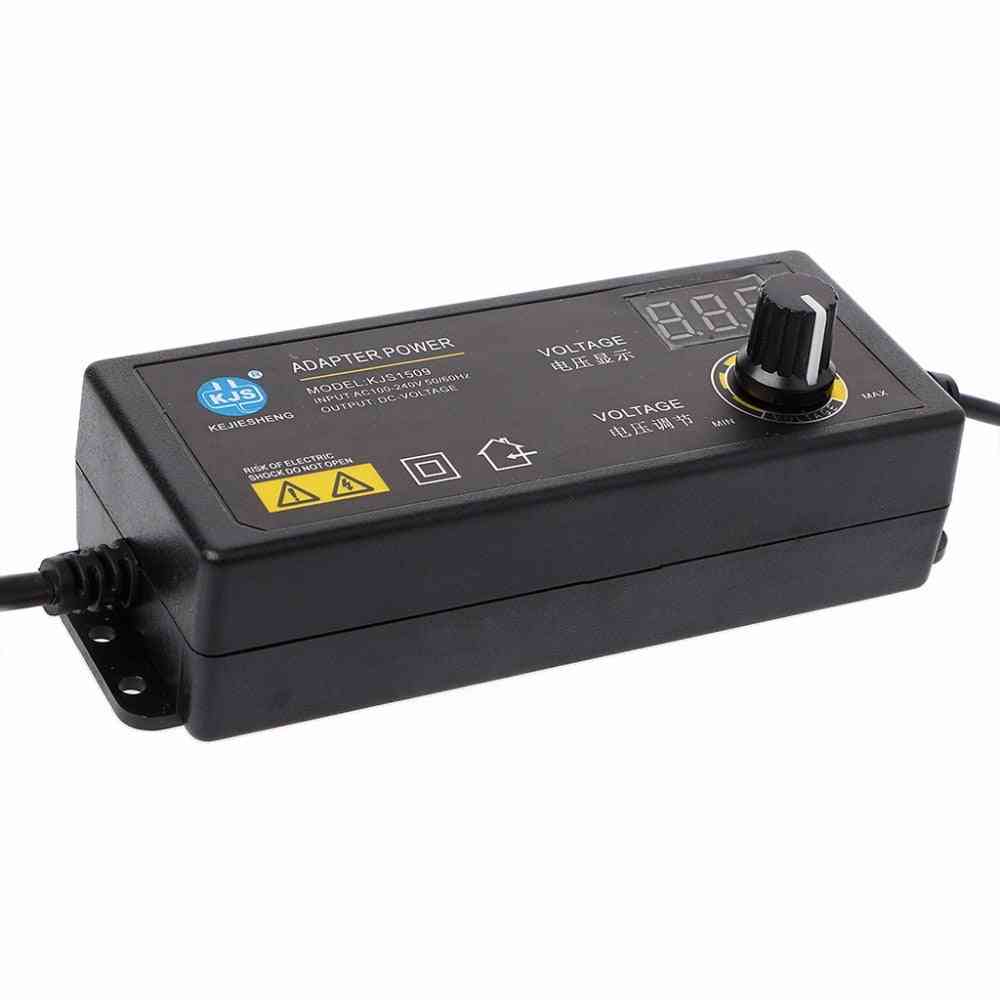60w 3-24v Adjustable Adapter, With Display Screen Of Voltage