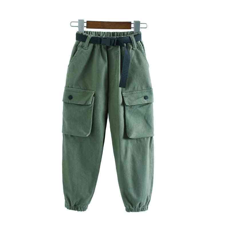 High Waist Cargo Pants, Loose Pocket - Sport Running Pants