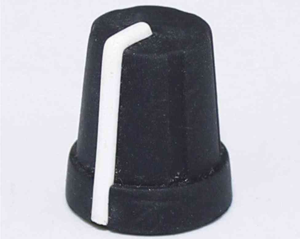 15x16mm Knurled Control Potentiometer Knob, Black Rubber Caps