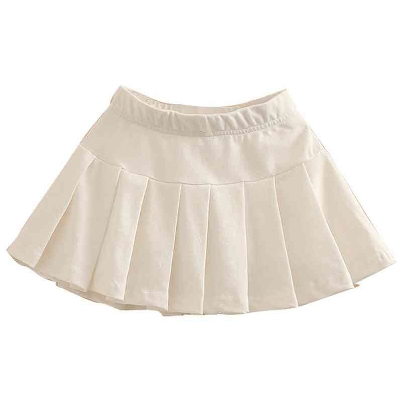 Shorts com saia plissada de algodão feminino - saia de dança feminina de verão, calças de segurança divididas