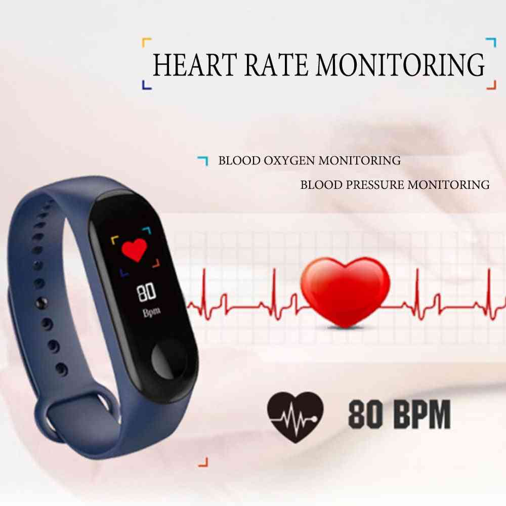 Orologio smart unisex m3pro per lo sport, monitor della pressione sanguigna, braccialetto con cinturino