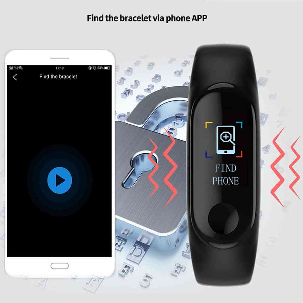 Unisex m3pro smartwatch voor sport, bloeddrukmeter, polsbandje