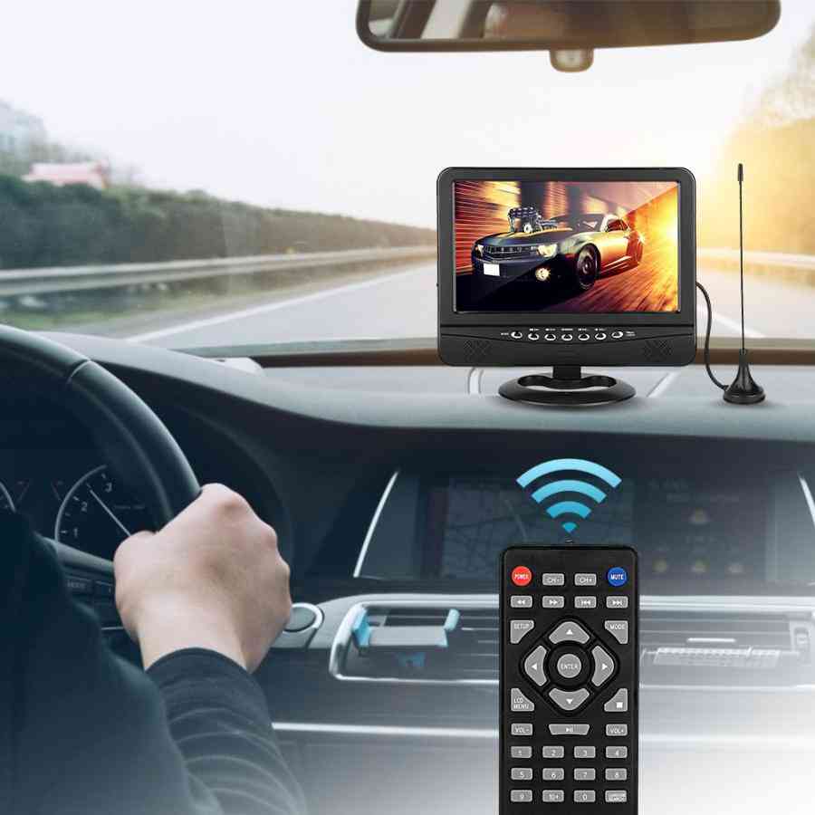 7.5 tum bred betraktningsvinkel bil bärbar tv analog mobil tv dvd-spelare fjärrkontroll us 100-240v -