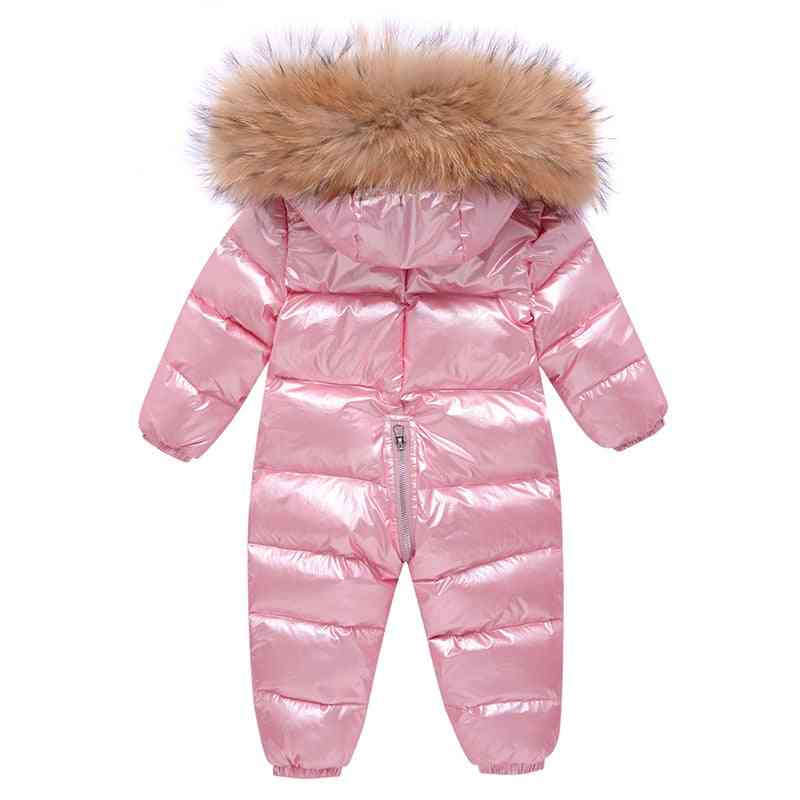 Ryssland vinteroveraller babykläder kläder snödräkt 90% dunjacka för tjejrock - beige / 6m