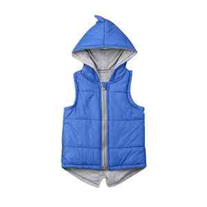 Winter Warm, Waistcoat Outwear, 3d Dinosaur Hoodies - Princess Baby Girl Cotton Padded Jacket