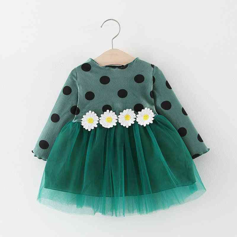 Autumn Long Sleeve Dress, Baby Princess Polka Dot, Fashion Dresses