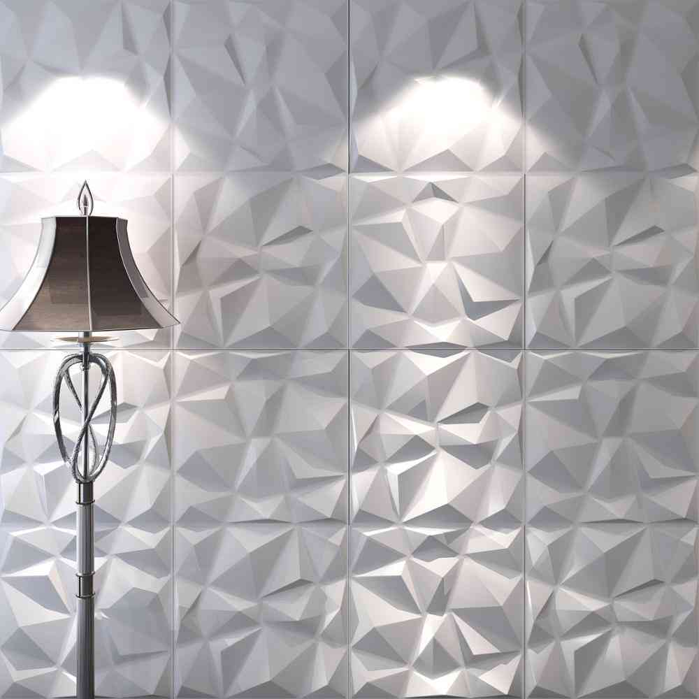 1pcs 3d Wall Panels, Diamond Design Waterproof Moisture Tiles, Pvc