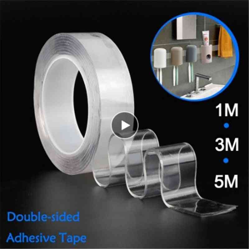 Fita adesiva reutilizável dupla face nano-traços, adesivo removível