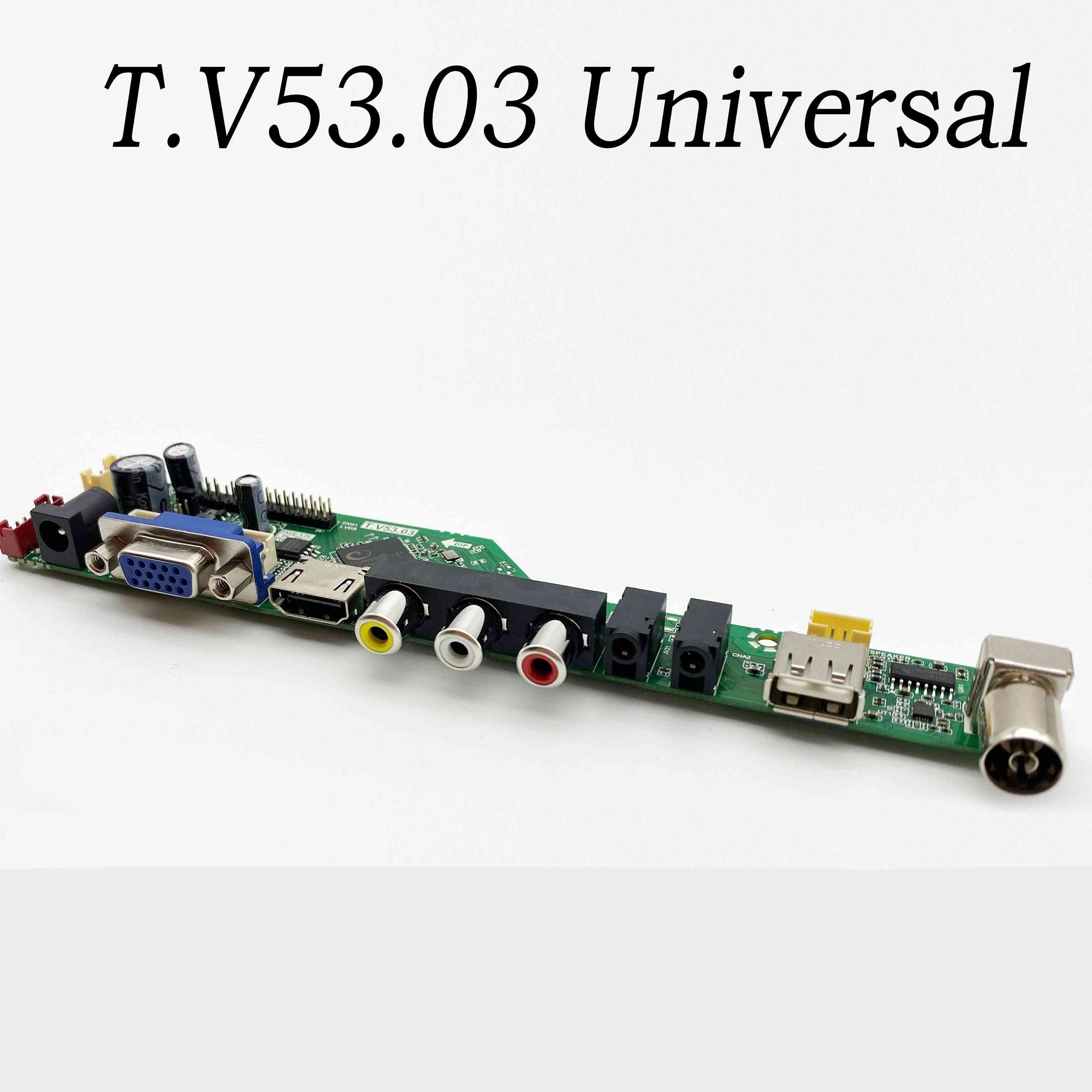 Universele lcd tv controller driver board, pc / vga / hdmi / usb interface + 7 key board + 2 lamp inverter
