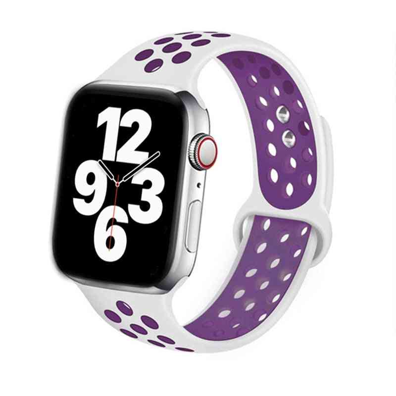 Silicone Strap For Apple Watch Band Accessories, Wrist Belt Bracelet Set-1