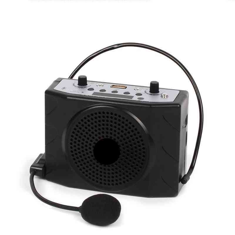 Amplificador de megáfono de voz, micrófono de refuerzo, mini altavoz portátil, grabación de bluetooth, tarjeta tf usb, fm (negro) -