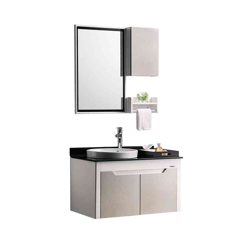 Wysokiej jakości marnościami łazienkowymi z lustrem / umywalką / wieszakiem na ręczniki, materiał PCV nowoczesna szafka łazienkowa - A2098-313C-1