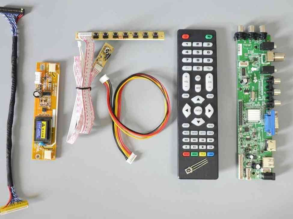 Universal Lcd Driver Board Support Tv Board+ Key Switch+ir+ Lamp Inverter