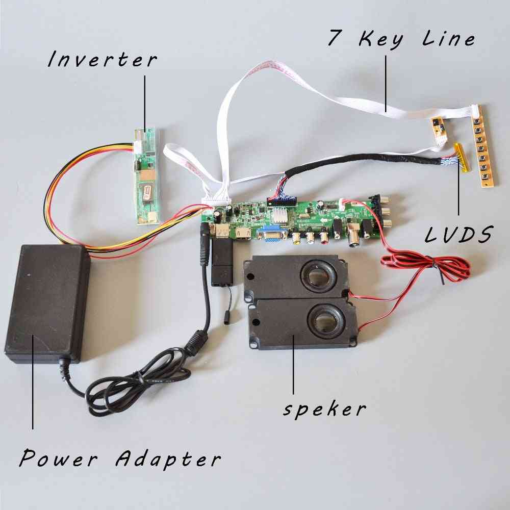 Universal Lcd Driver Board Support Tv Board+ Key Switch+ir+ Lamp Inverter