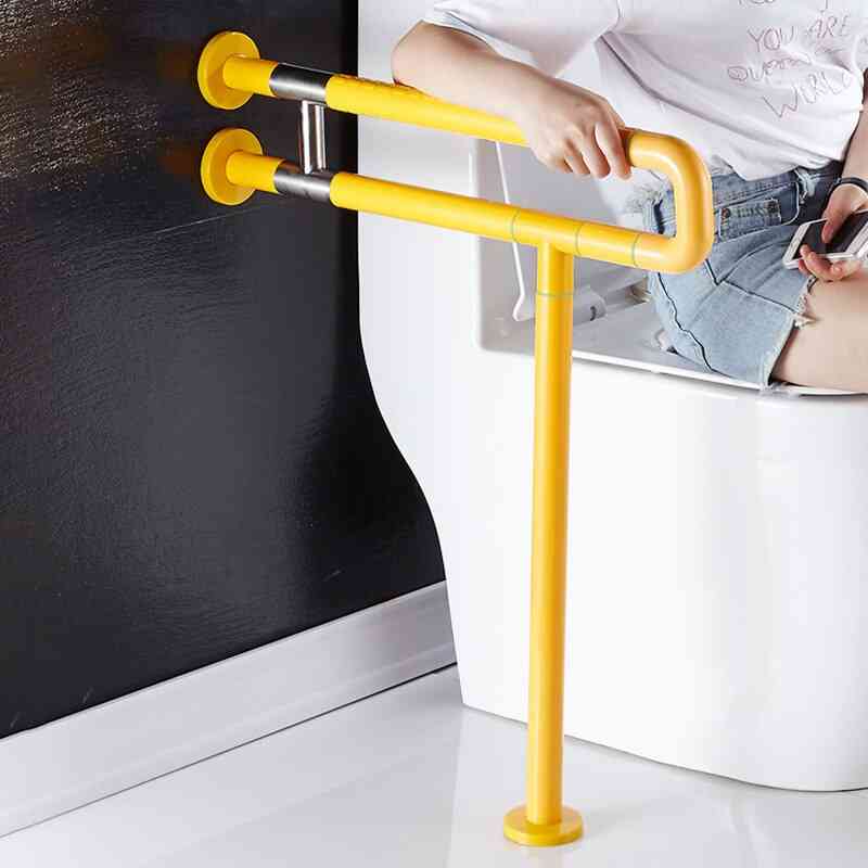 Mains courantes de toilette support en acier inoxydable, mains courantes de sécurité barres d'appui pour personnes âgées barre d'appui - a-jaune (5503)