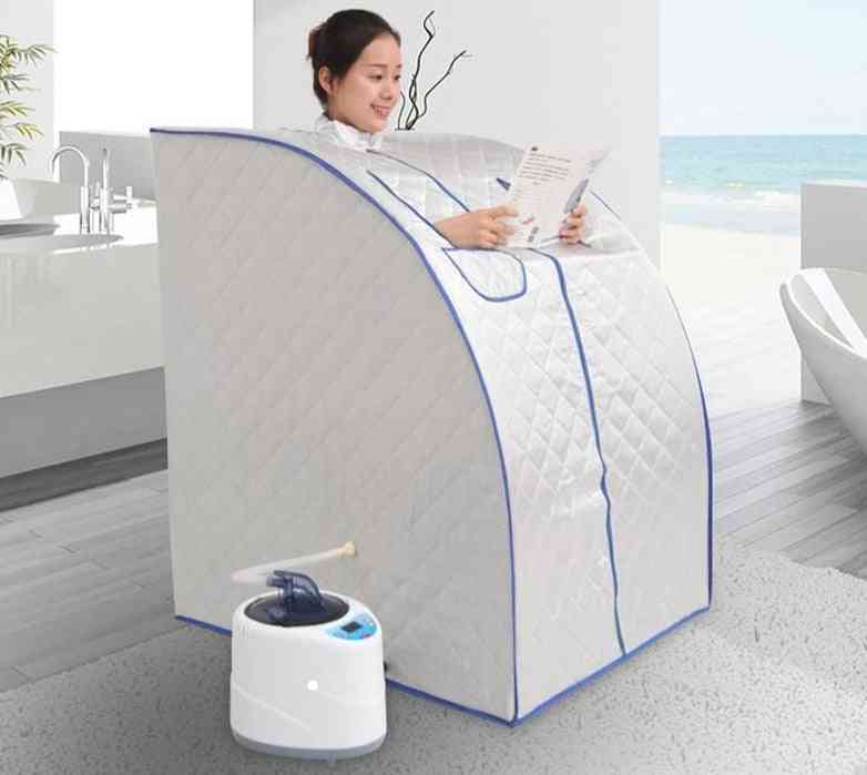 Bærbart dampbad -hjemmedamp-sauna, infrarød sauna boks spa med dampgenerator kapacitet 2l -
