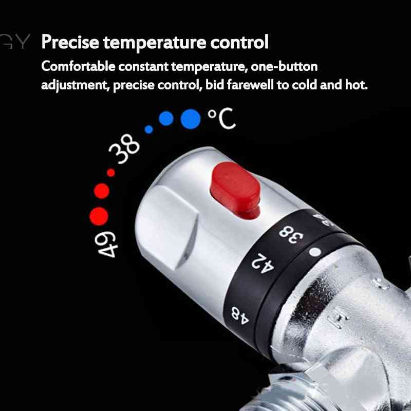Messing buis thermostaat kraan, thermostatische mengkraan -badkamer watertemperatuurregeling - 4 punten