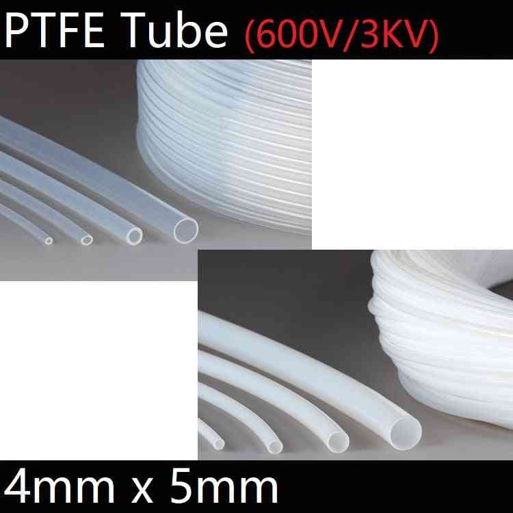 Od ptfe-buis t eflon geïsoleerde stijve capillaire f4-buis - hoge lage temperatuurbestendige transmissieslang - melkachtig wit / 4 mm x 5 mm / 1 m
