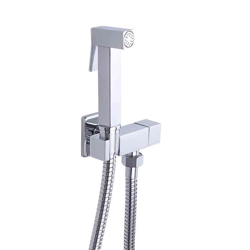 Bateria bidetowa Prysznic ręczny - chromowany zestaw natryskowy Bidet WC, mosiężne ścienne Baterie łazienkowe - F7501 zimna woda