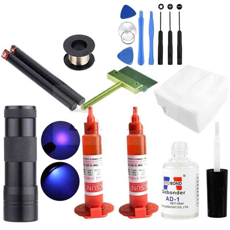 Uv Glue 5ml, Curing Light+remover Set,  Tool For Lcd Repair