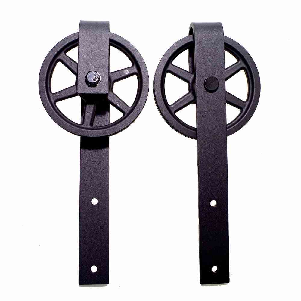 Industrial Wheel, Single Sliding Wooden Door Hardware Kit