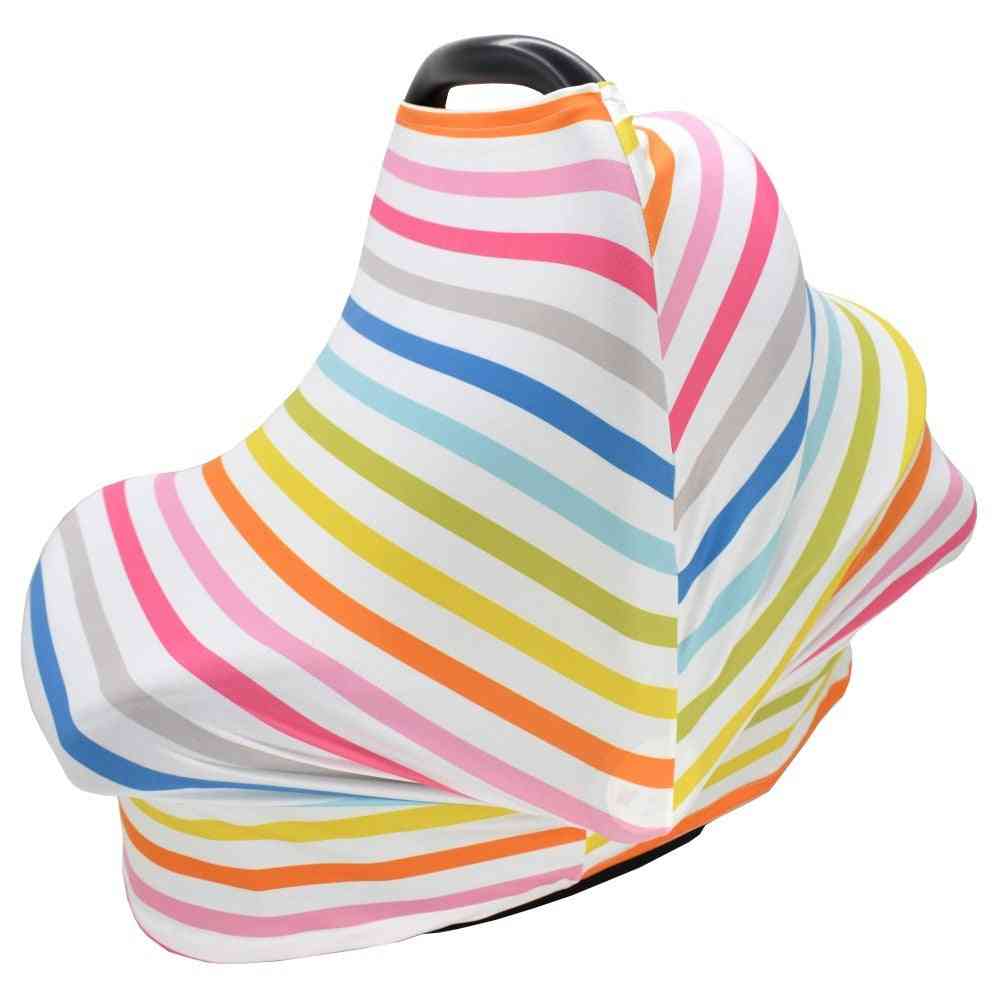 Citgeett baby car seat rainbow, lactancia elástica privacidad enfermería a prueba de polvo, cubierta de coche para recién nacidos a rayas - a