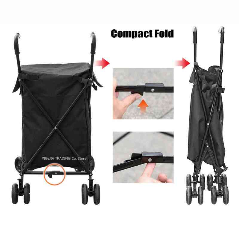 Folding Trolley With Oxford Bag, Sturdy Steel Frame Utility Grocery Cart