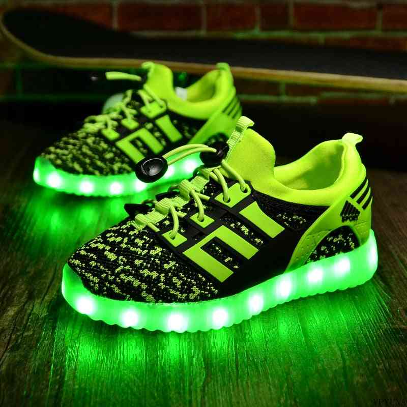 Zapatillas luminosas usb para niños, zapatos con luces brillantes con led