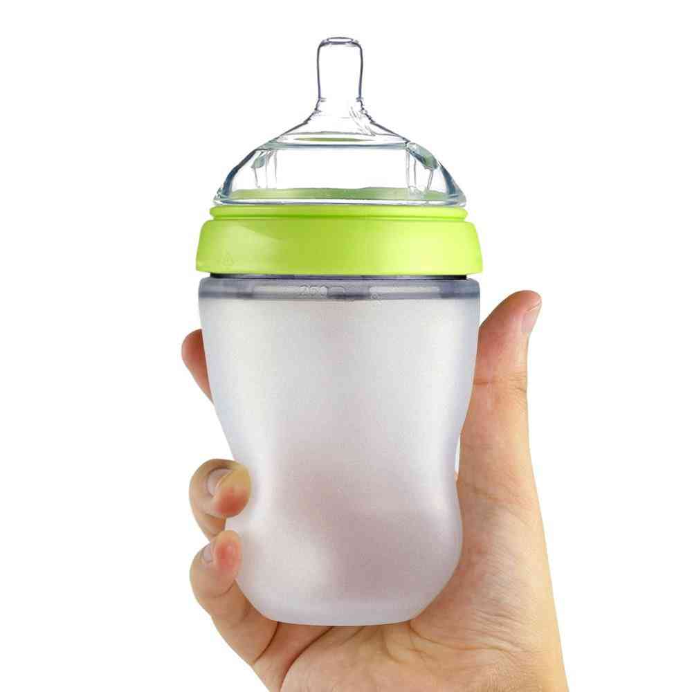 Kojenecká láhev, široký krk mateřského mléka, nádoba na krmení z měkkého silikonu