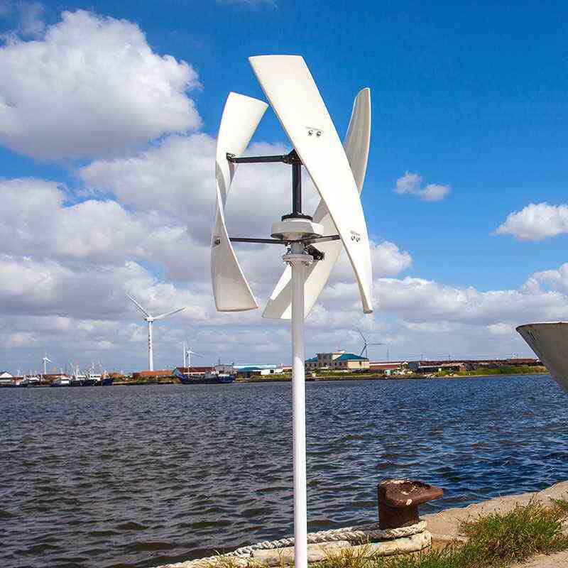 White Vertical Axis, Permanent Maglev Wind Turbine Generator With Mppt Controller