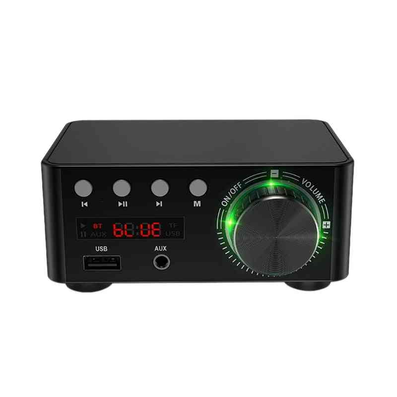 50 W x 2 Mini Class D Stereo Bluetooth 5.0 wzmacniacz, TPA3116 TF 3.5mm Wejście USB Hifi Audio Wzmacniacz domowy dla telefonu komórkowego / komputera / laptopa -