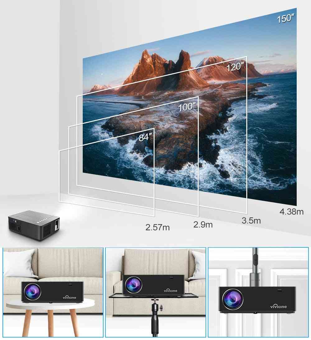 1080p projektoralternativ Android 10.0 Full HD LED-hemmabiovideoprojektor Beamer Support AC3 - 16G Lägg till fäste