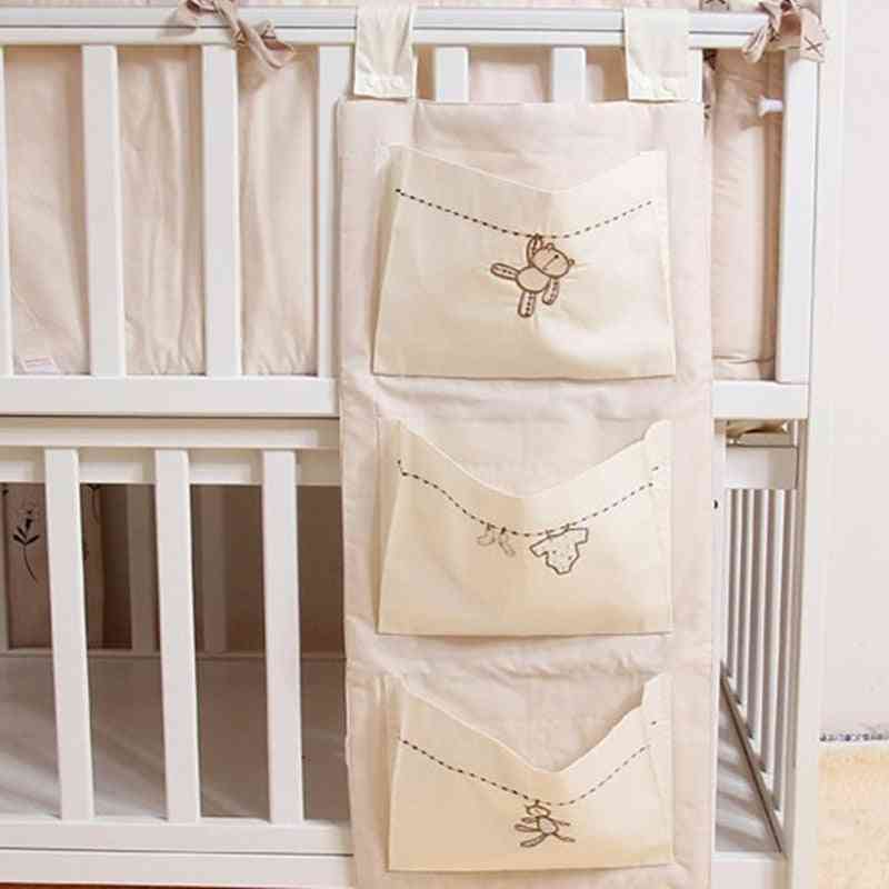 Baby Bed Hanging Storage Bag, Newborn Crib Organizer