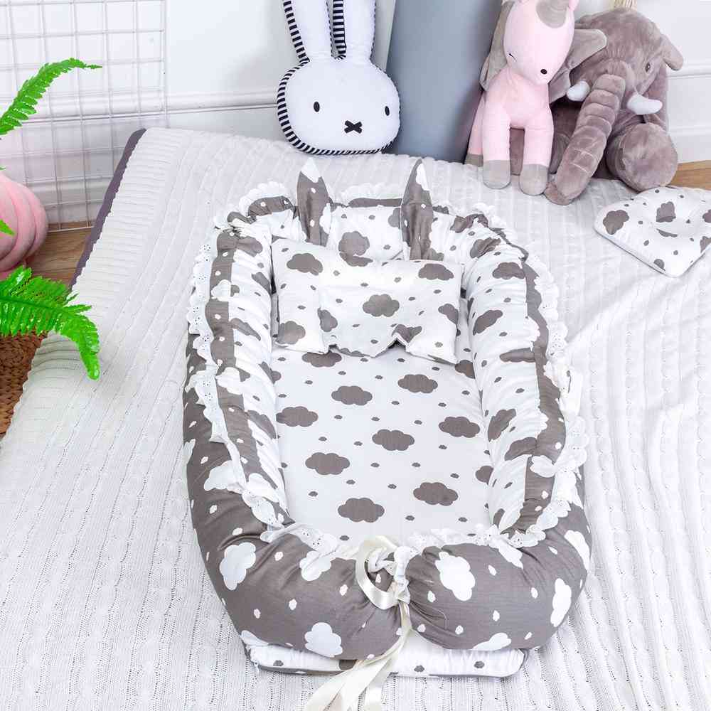 90*55cm Portable Baby Nest Bed With Pillow Cushion For &